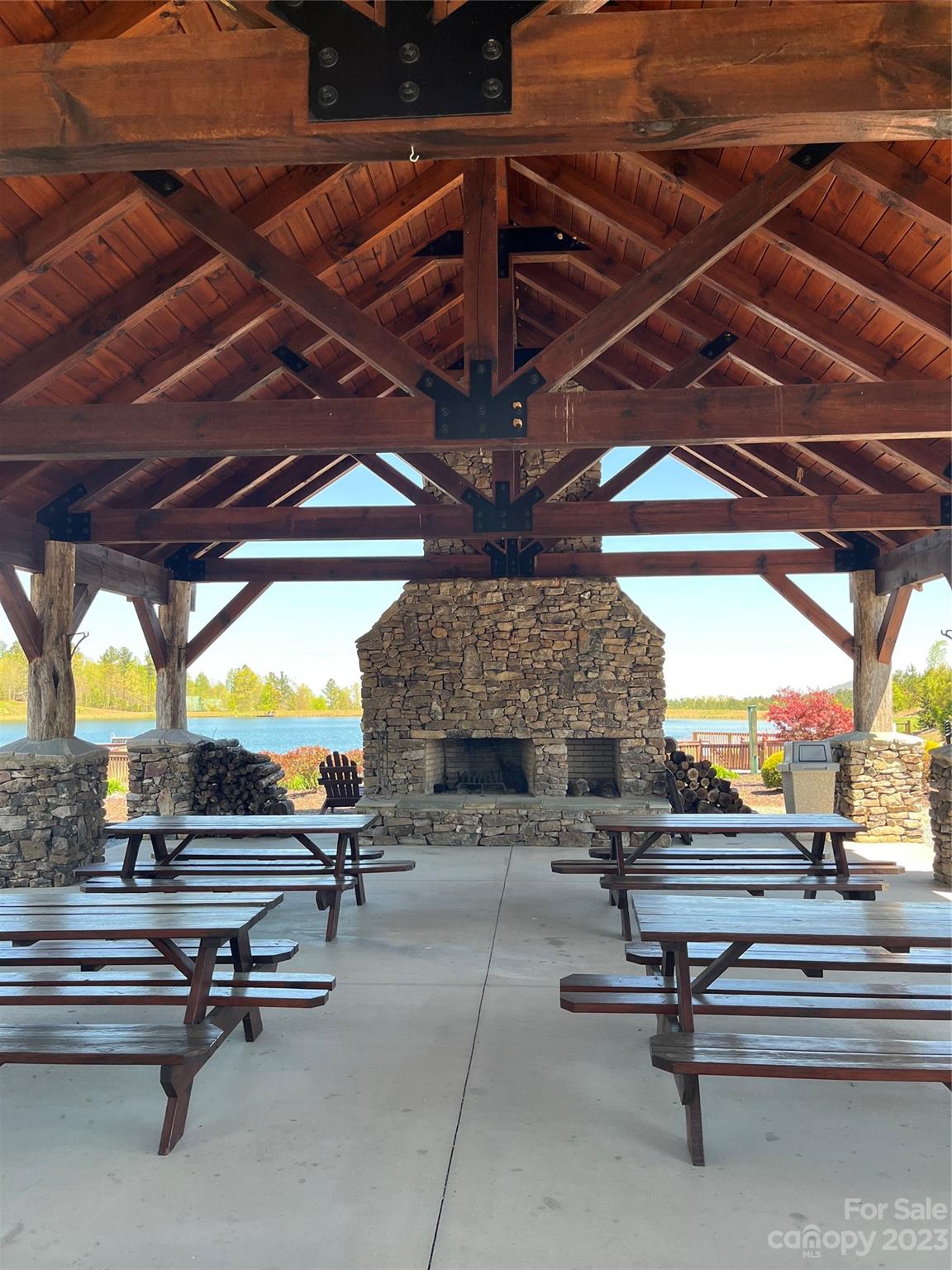 Wood fireplace at community area - 1301 Scenic Vista Drive, Nebo