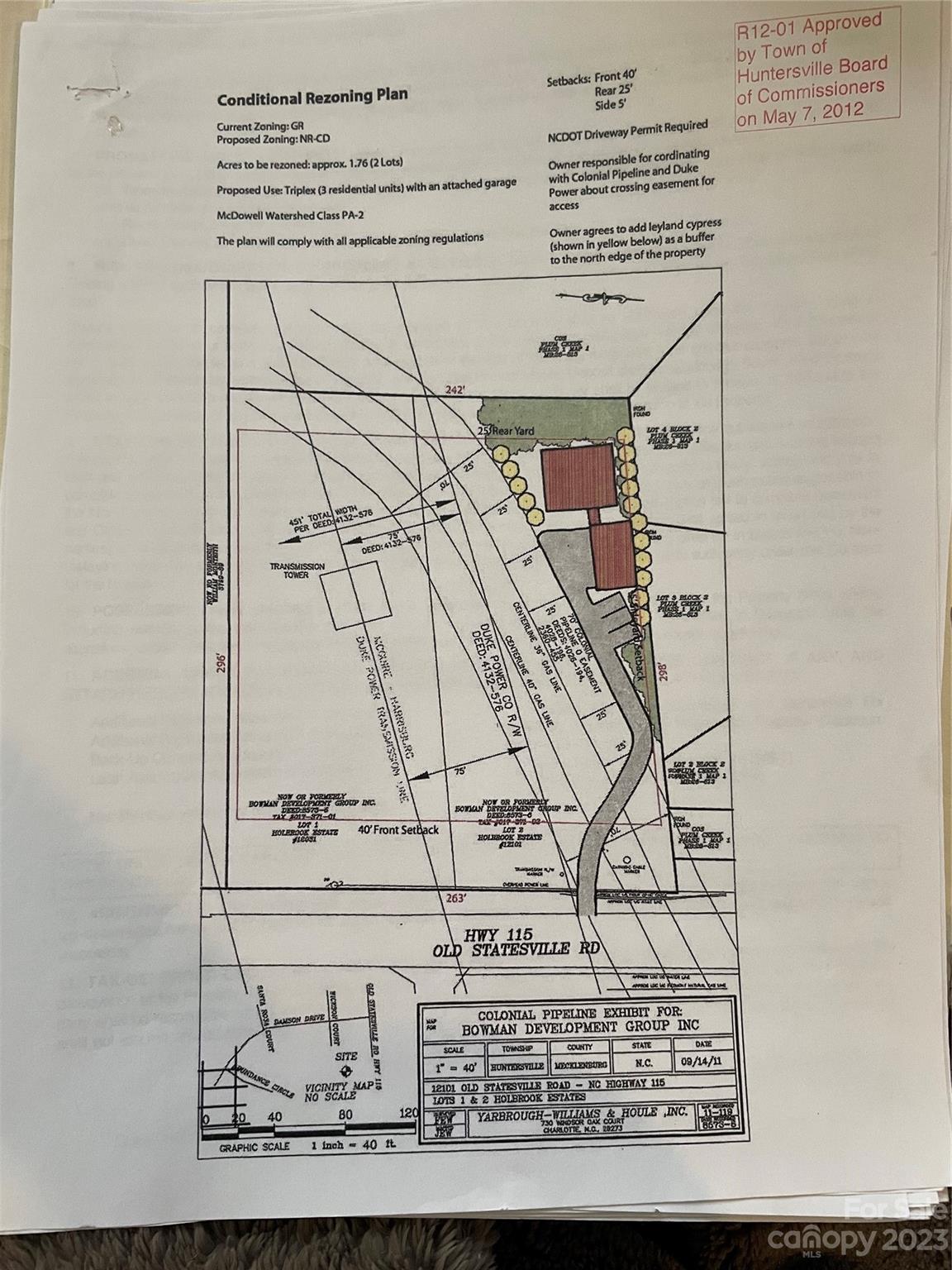 Approved plan - 12101 Old Statesville Road, Huntersville