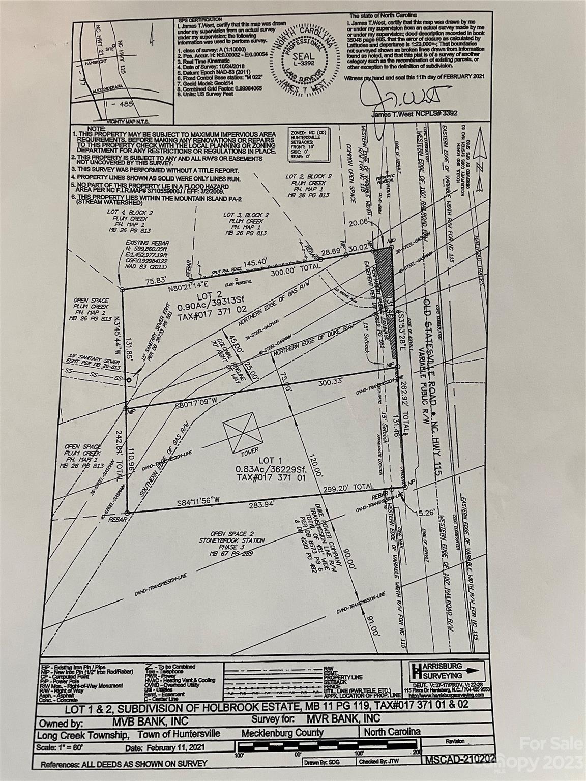 Survey - 12101 Old Statesville Road, Huntersville