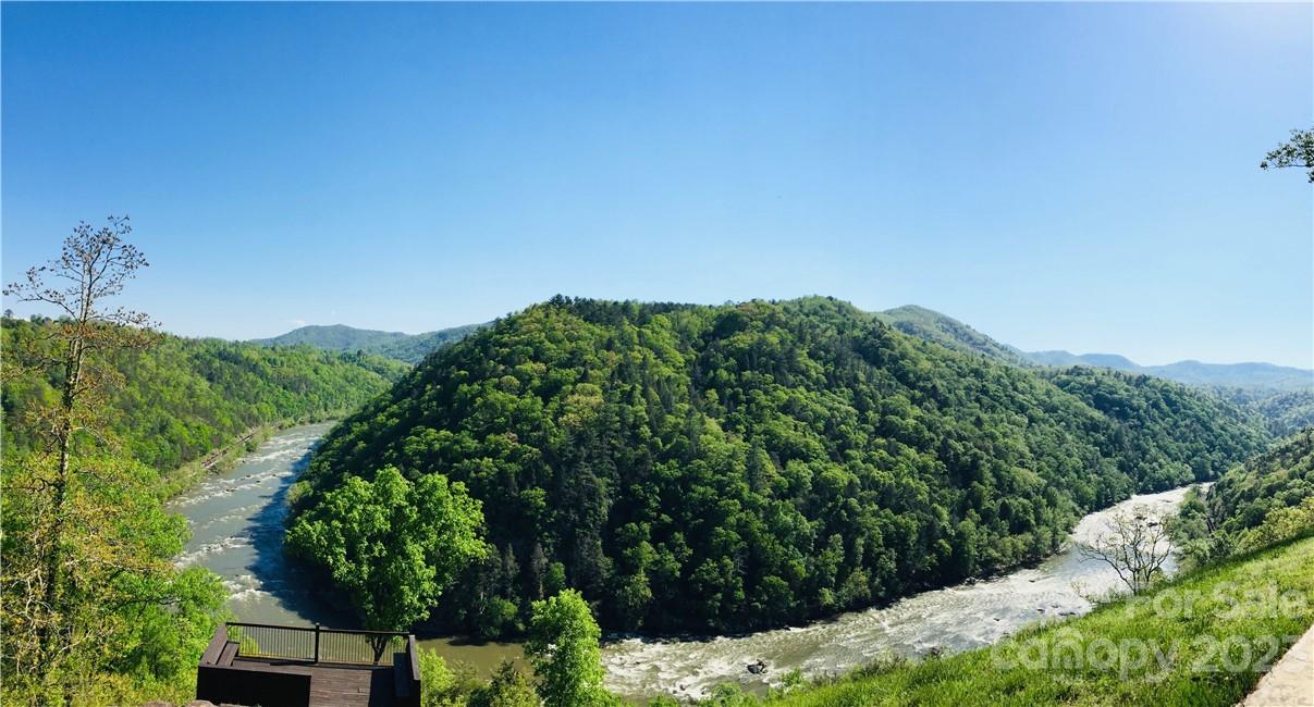 The bend in the mighty French Broad River as viewed from the River Lodge - 677 White Water Way, Marshall