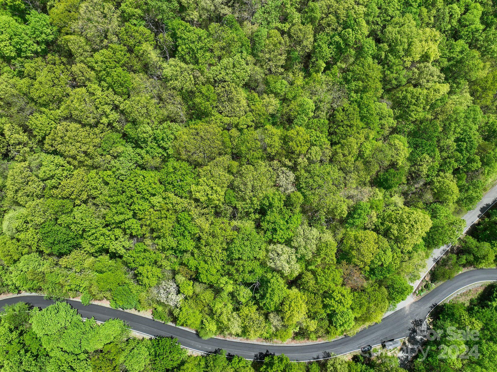 Another drone shot looking down into the lot. - 99999 Winding Poplar Road, Black Mountain