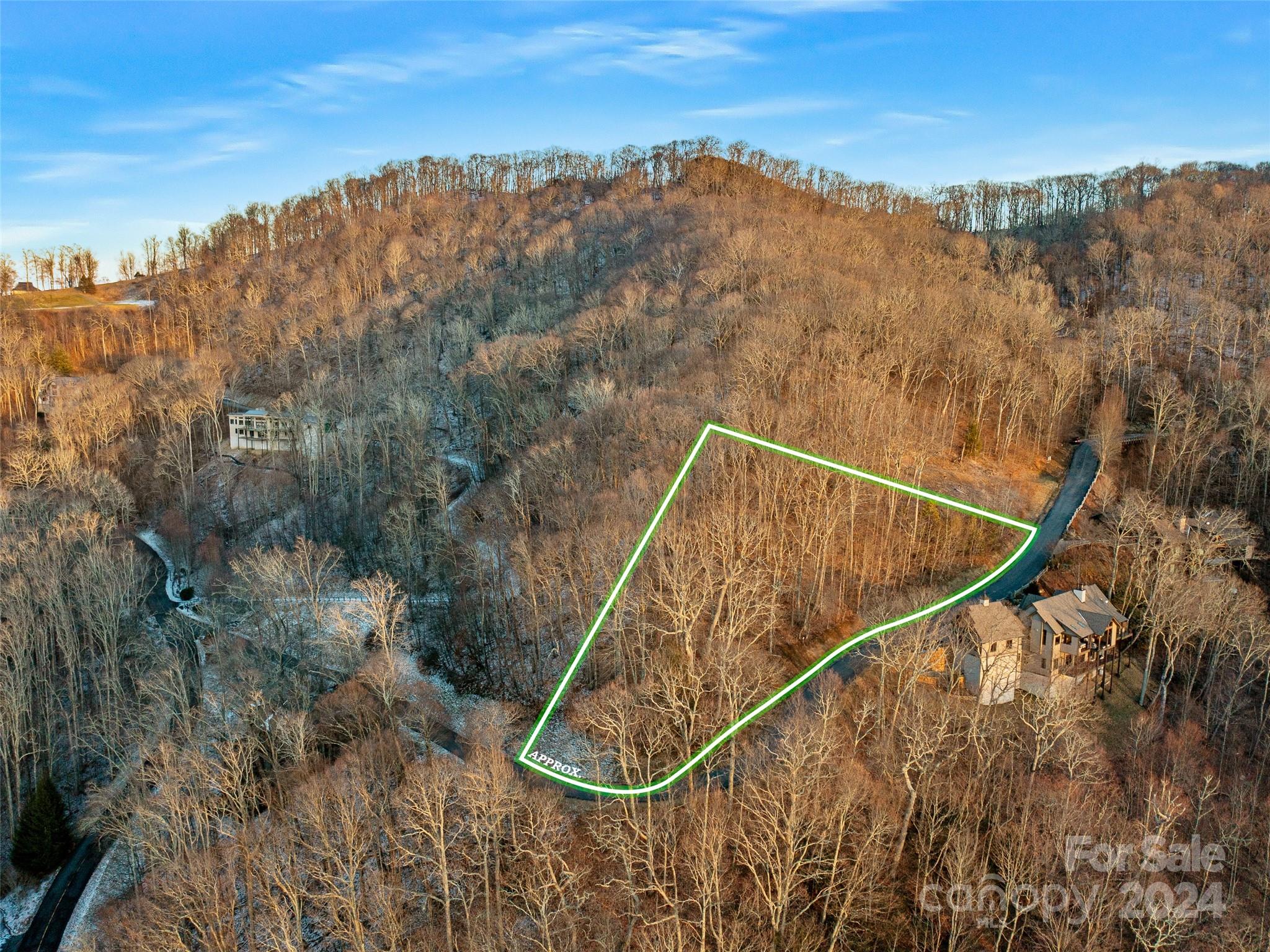 Lot Boundary from Drone footage Winter View - Lot 17 Old Growth Forest Road, Burnsville
