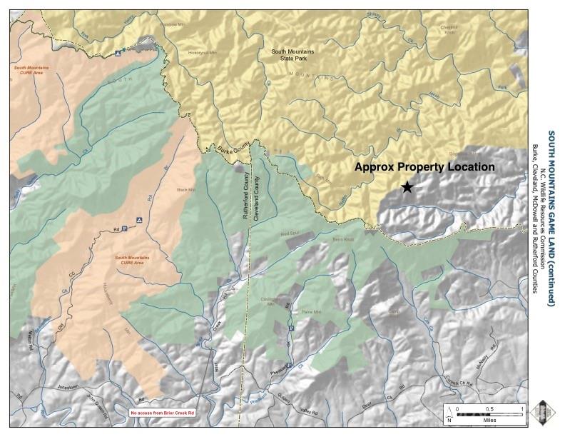 NC Gamelands Map w/approx Lot Location - 22 Hackberry Road, Connelly Springs