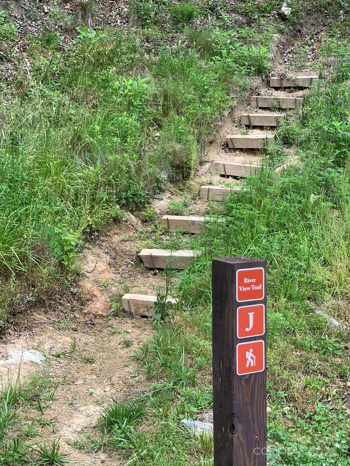There are 13+ miles of marked hiking trails in French Broad Crossing - 255 Clearview Lane, Marshall