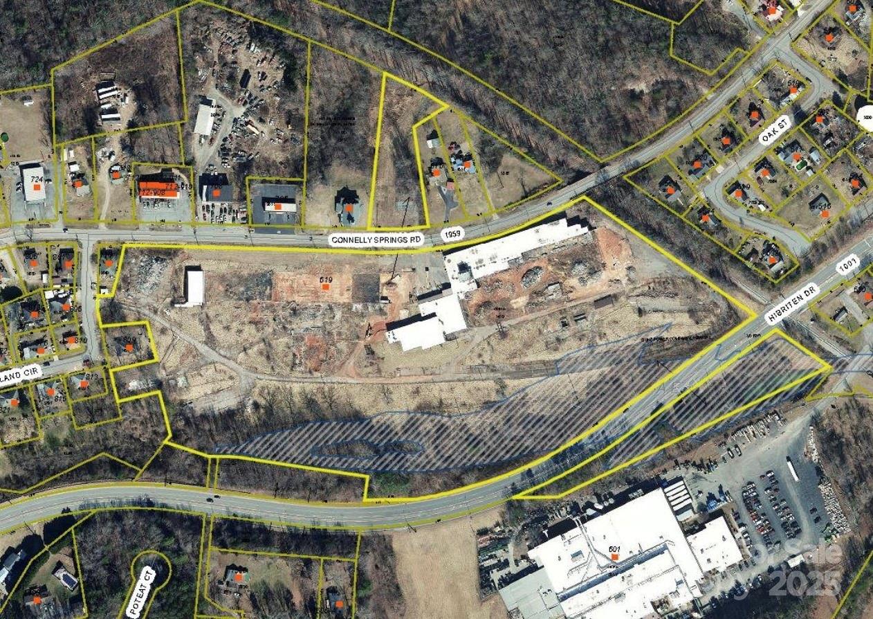 Aerial w/Creek - 619 Connelly Springs Road SW, Lenoir