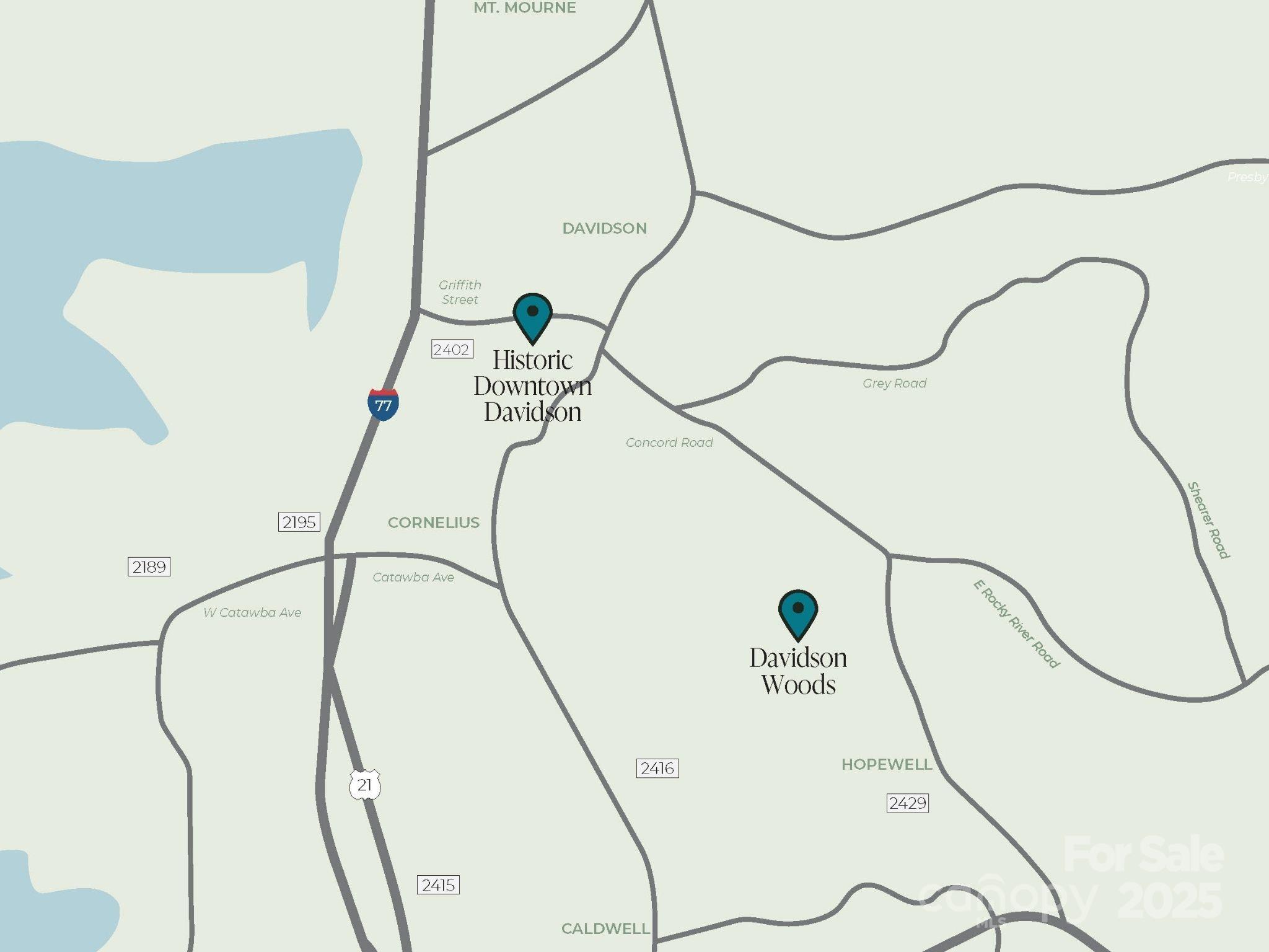 Proximity to Downtown Davidson - 1425 Samuel Spencer Parkway, Davidson