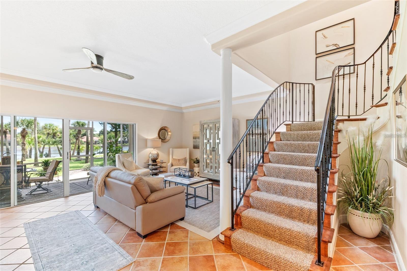 Livingroom/stairs - 50 PALM HARBOR PKWY #32, PALM COAST