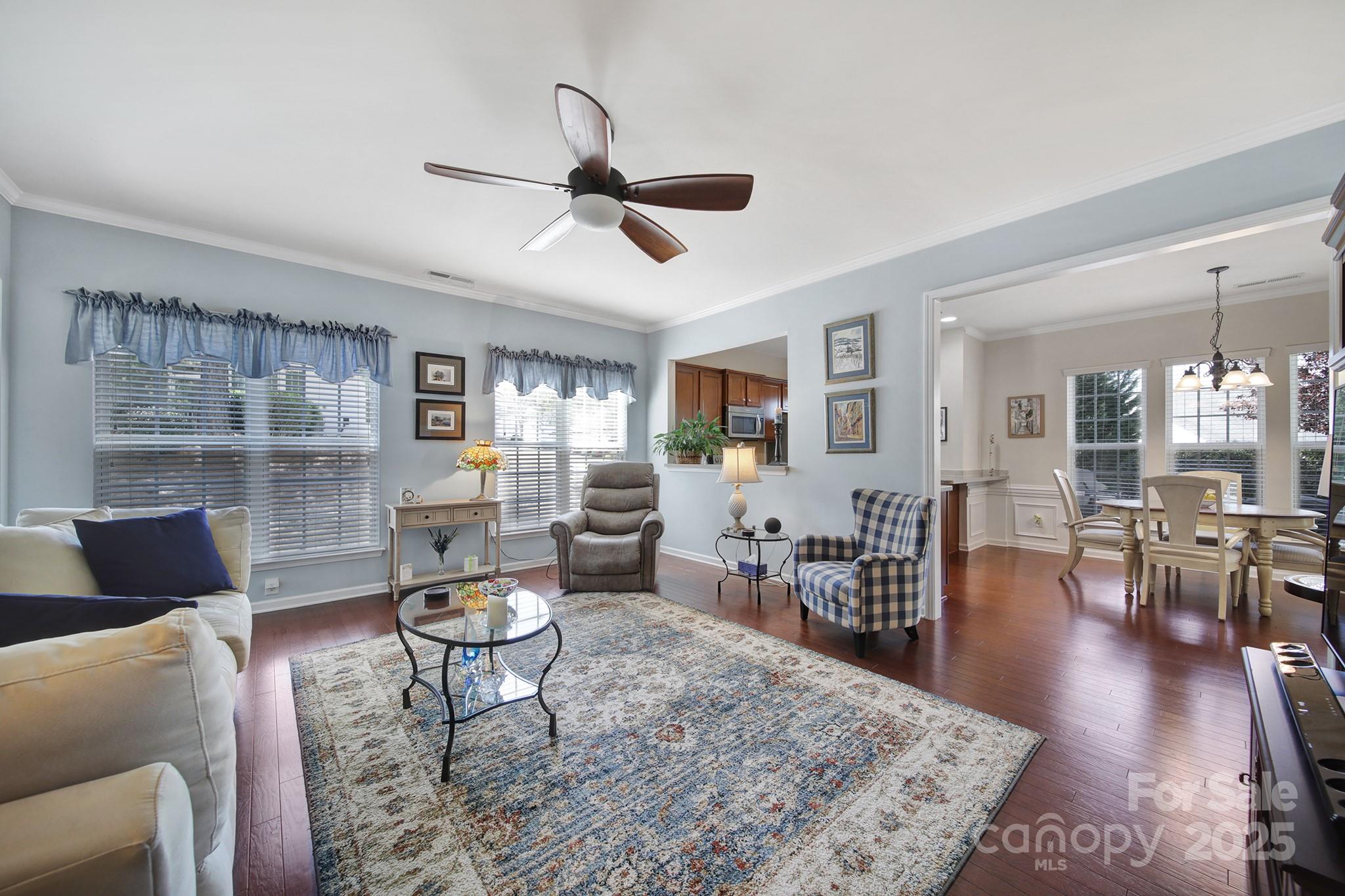 Living Room w/ Dining View - 5011 Broad Lane, Fort Mill