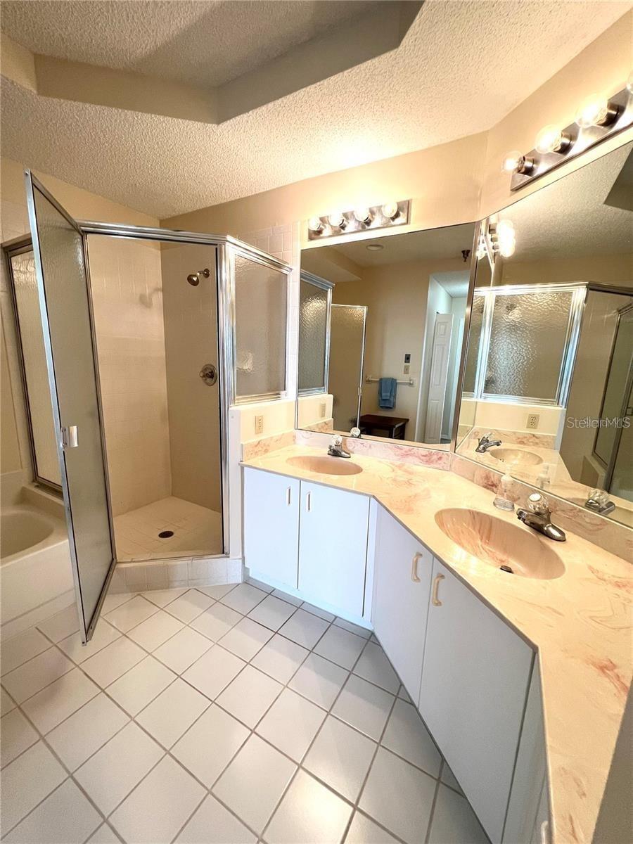 Ensuite primary bathroom. Tile walk on shower, separate tub, double sinks - 104 SURFVIEW DR #2503, PALM COAST