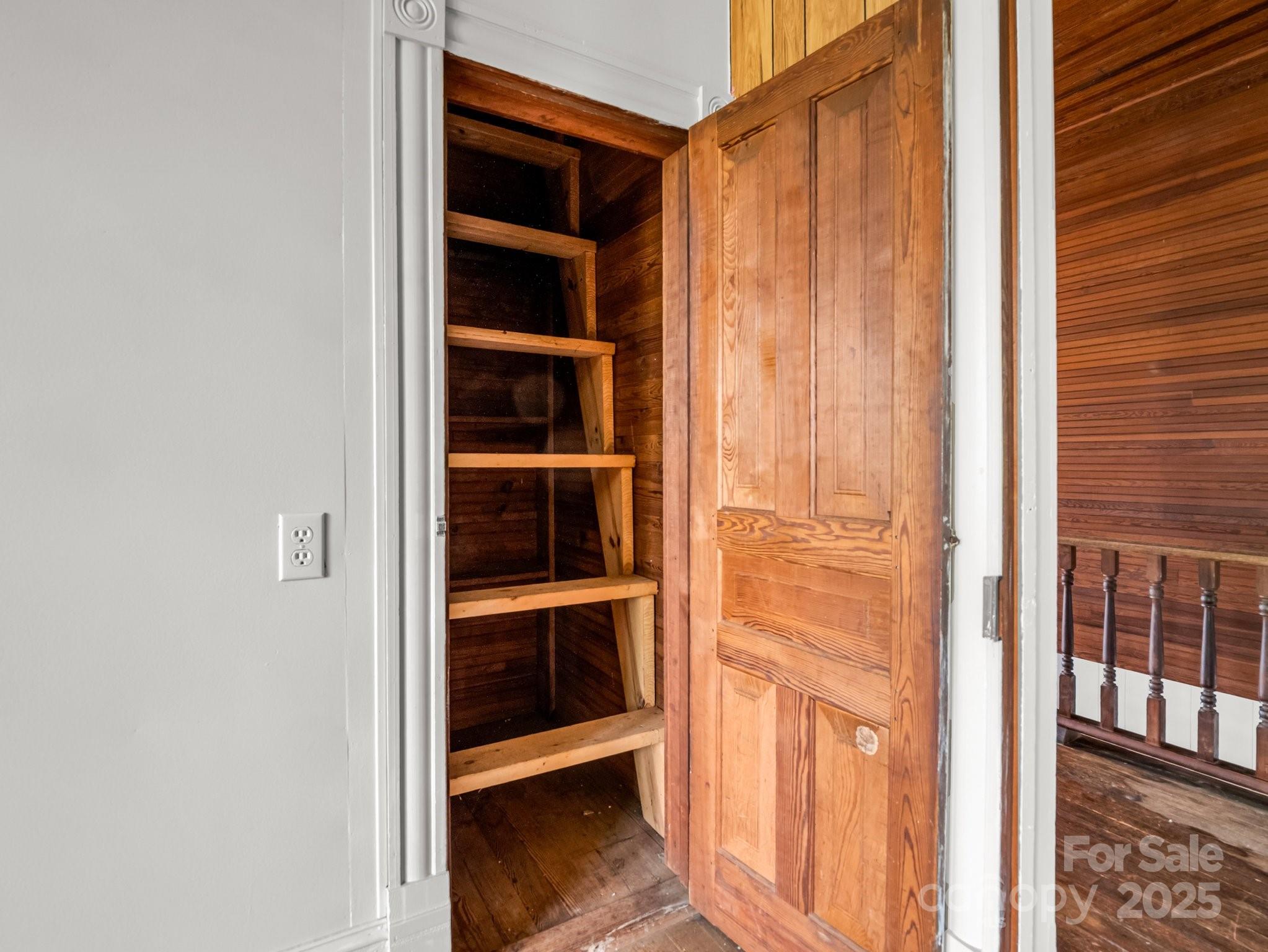 Stairs to attic - 1111 Bills Creek Road, Lake Lure