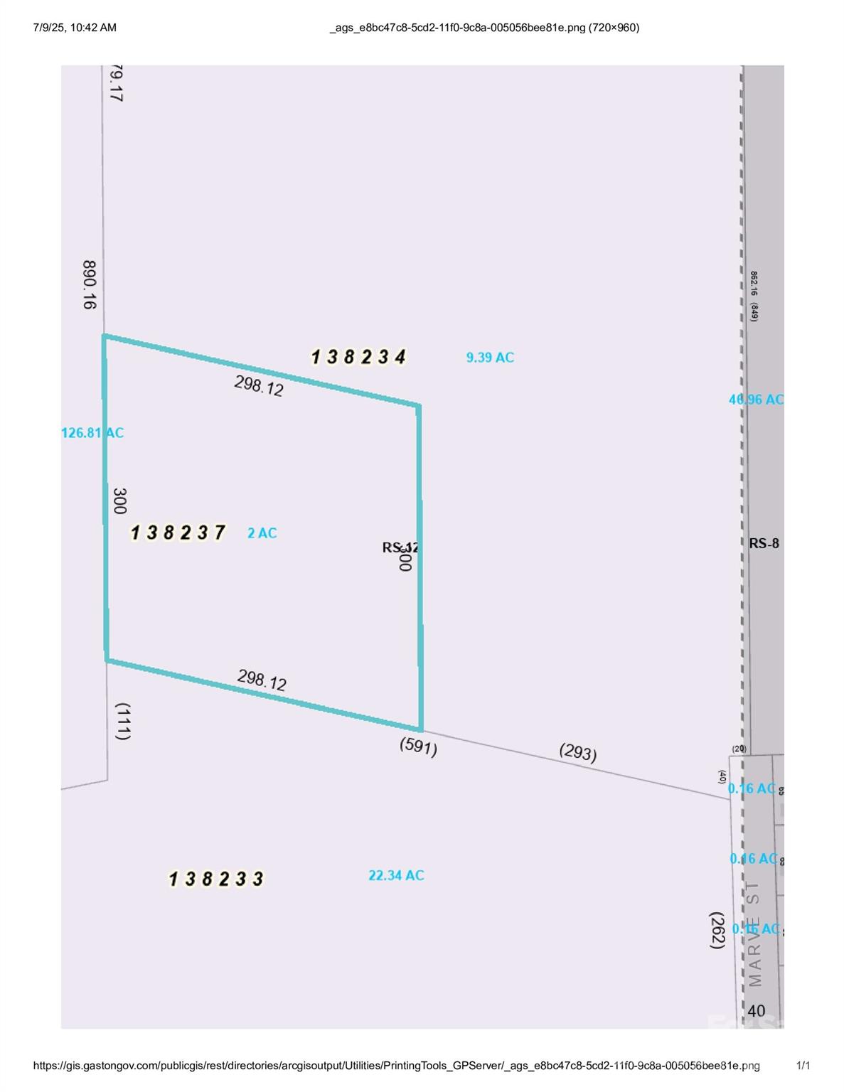 Lot Dimensions and etc. - 00 Marve Street, Gastonia