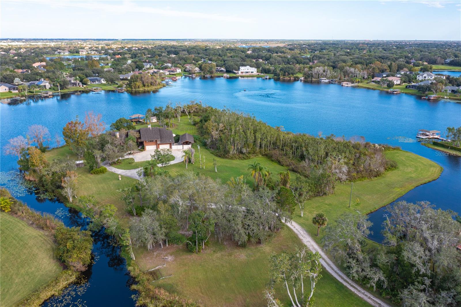 Aerial of property w existing tear down home - 13377 LAKE BUTLER BLVD, WINTER GARDEN