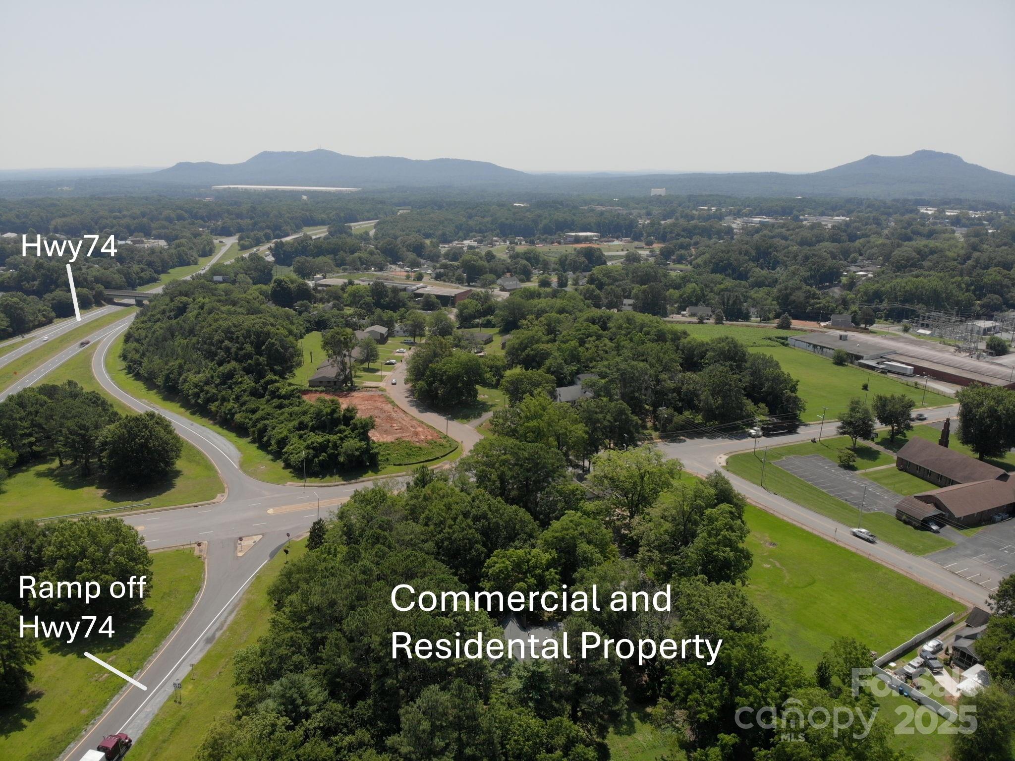Property Location from Hwy74 - 605 N Piedmont Avenue, Kings Mountain