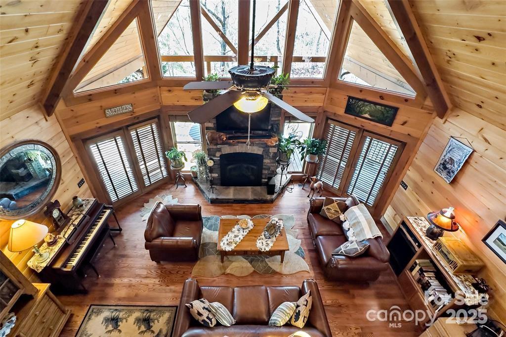 Looking down from loft. - 163 Gypsy Mountain Road, Marion