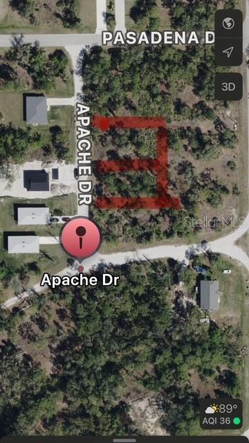 Approximate map location on Apache Dr highlighting 2 lots available by same owner. - 13042 APACHE DR, PUNTA GORDA