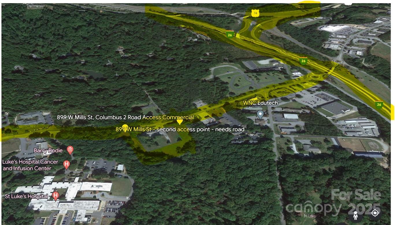 Aerial from Google Earth showing location; upper and lower entrance - HIGH Traffic Road! (Coffee Shop, not included, in front middle of property) - 899 W Mills Street, Columbus