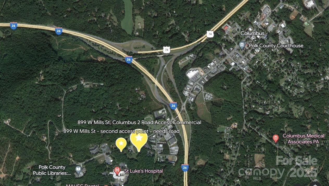 Aerial from Google Earth showing location - 0 W Mills Street, Columbus