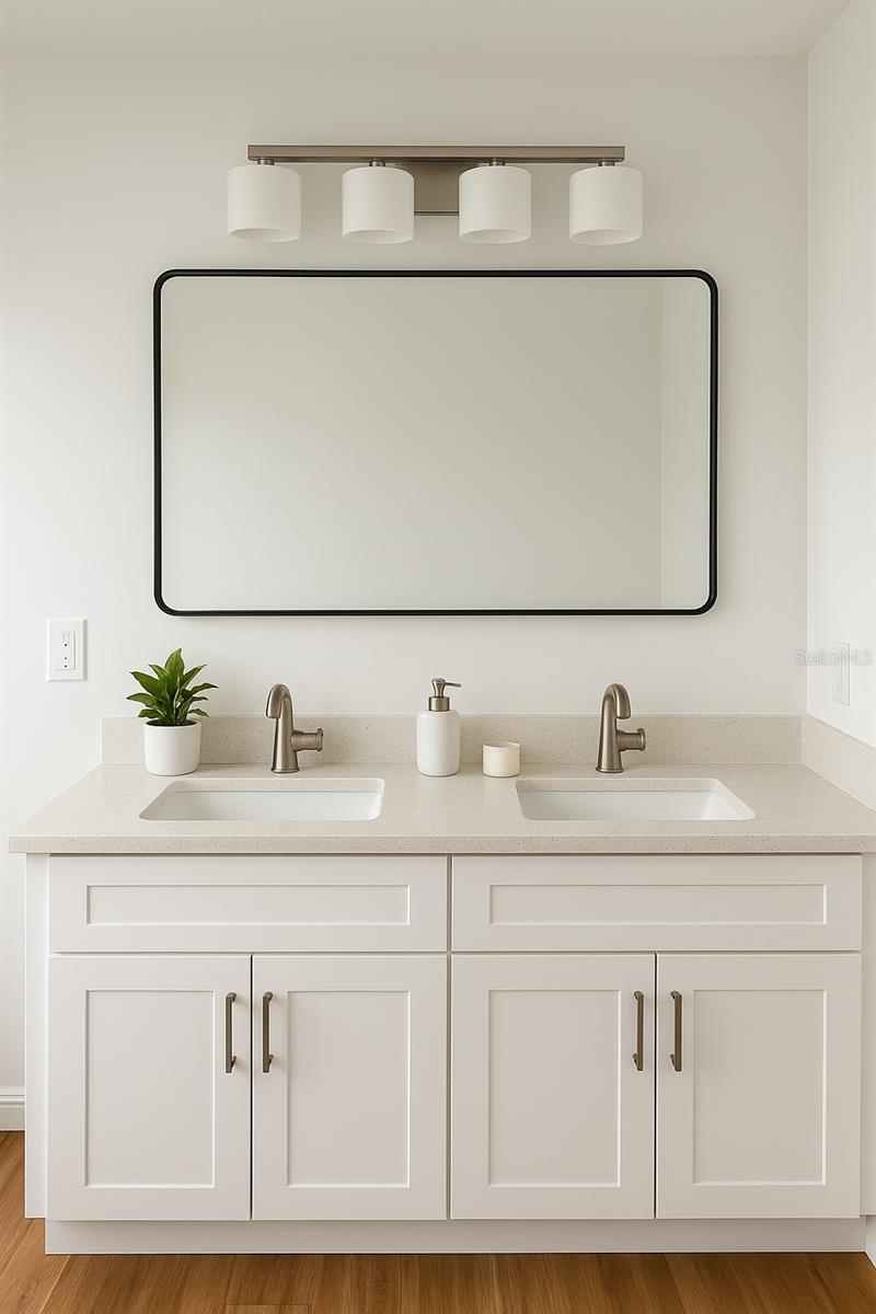 Virtual stage, actual bathroom double sink - 4582 ENID LN, NORTH PORT