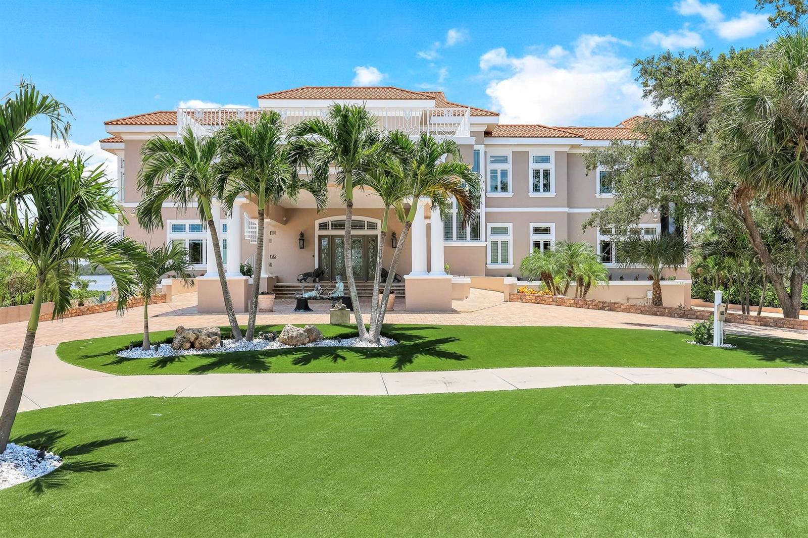 front view with circular driveway - 7159 MANASOTA KEY RD, ENGLEWOOD