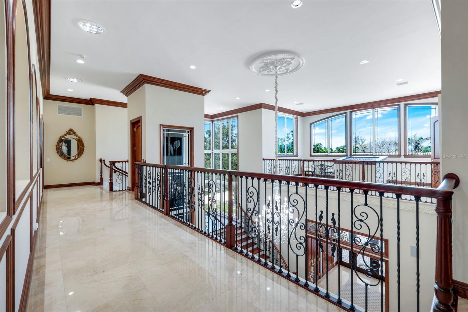 Upstairs hallway towards elevator - 7159 MANASOTA KEY RD, ENGLEWOOD