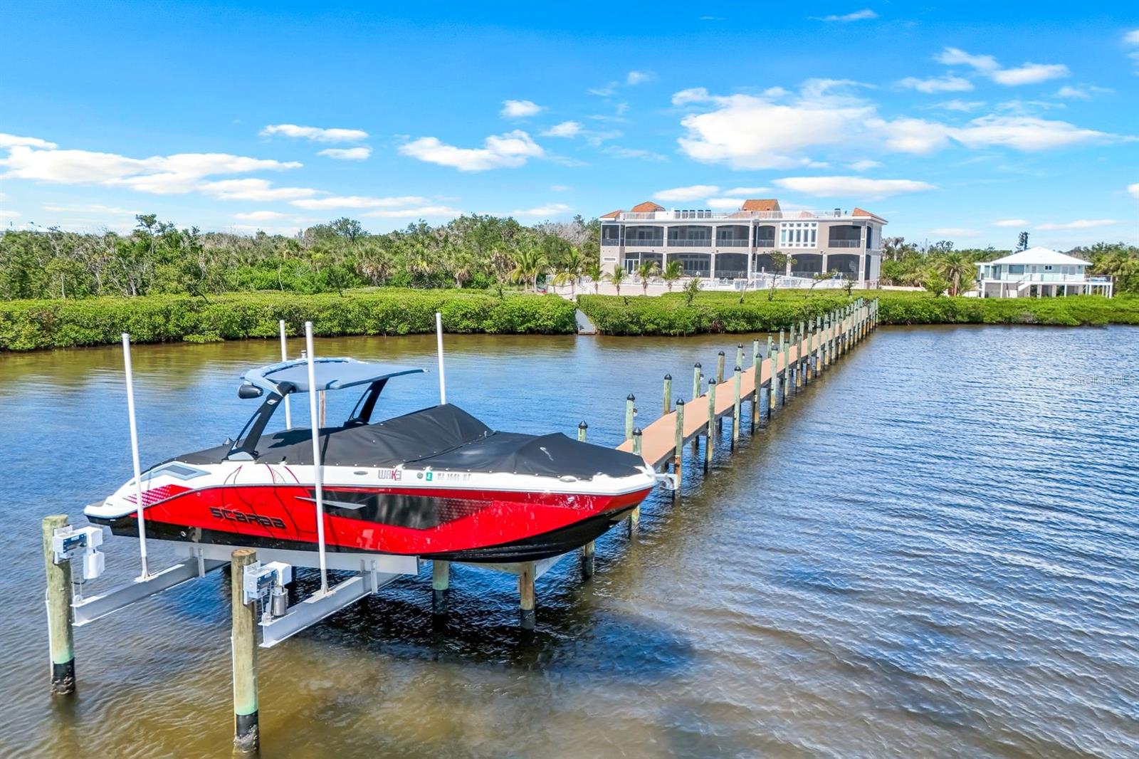 Dock with lift - 7159 MANASOTA KEY RD, ENGLEWOOD