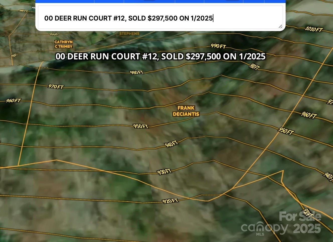 Comp sold for $297,500 and 1.85 acres in 2025. - lots 11/12 South Pointe Road, Mill Spring
