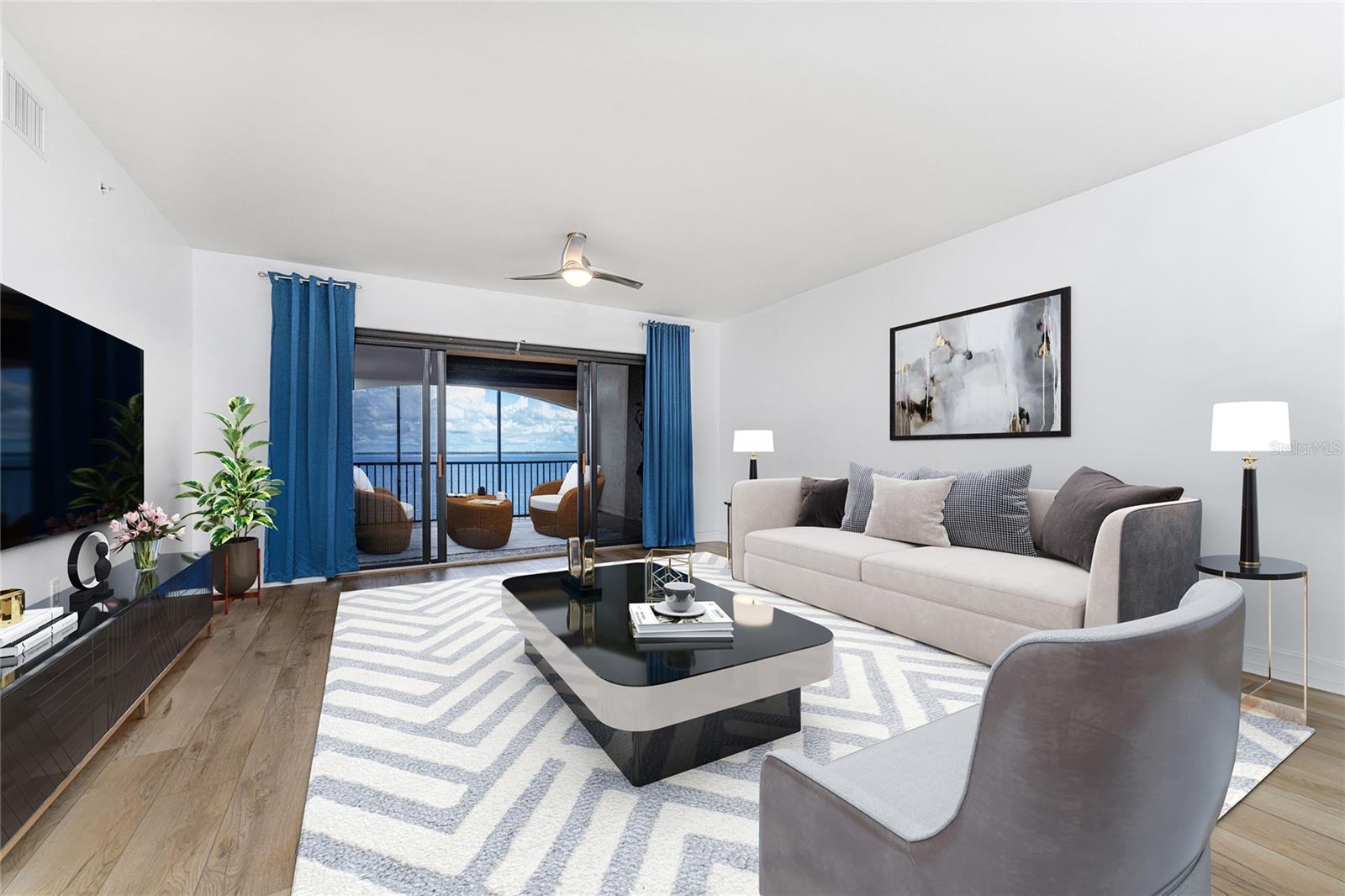 virtual staging of great room - 85 VIVANTE BLVD #8534, PUNTA GORDA
