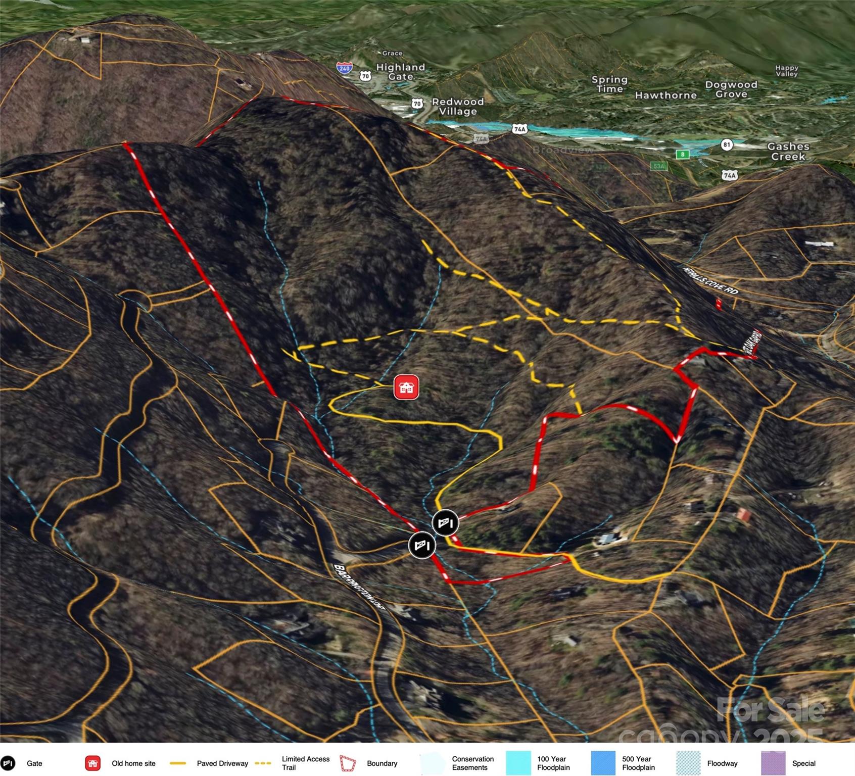 3D Rendering Map - 89 White Oak Gap Road, Asheville