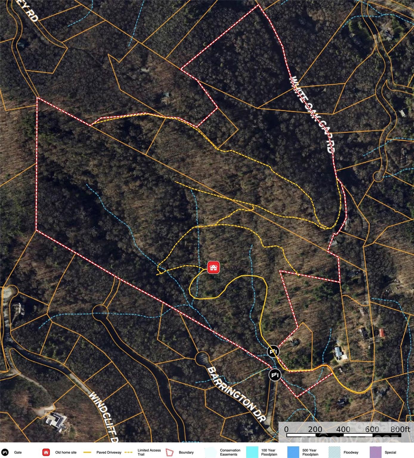 Approx Boudary and Trail map - 89 White Oak Gap Road, Asheville