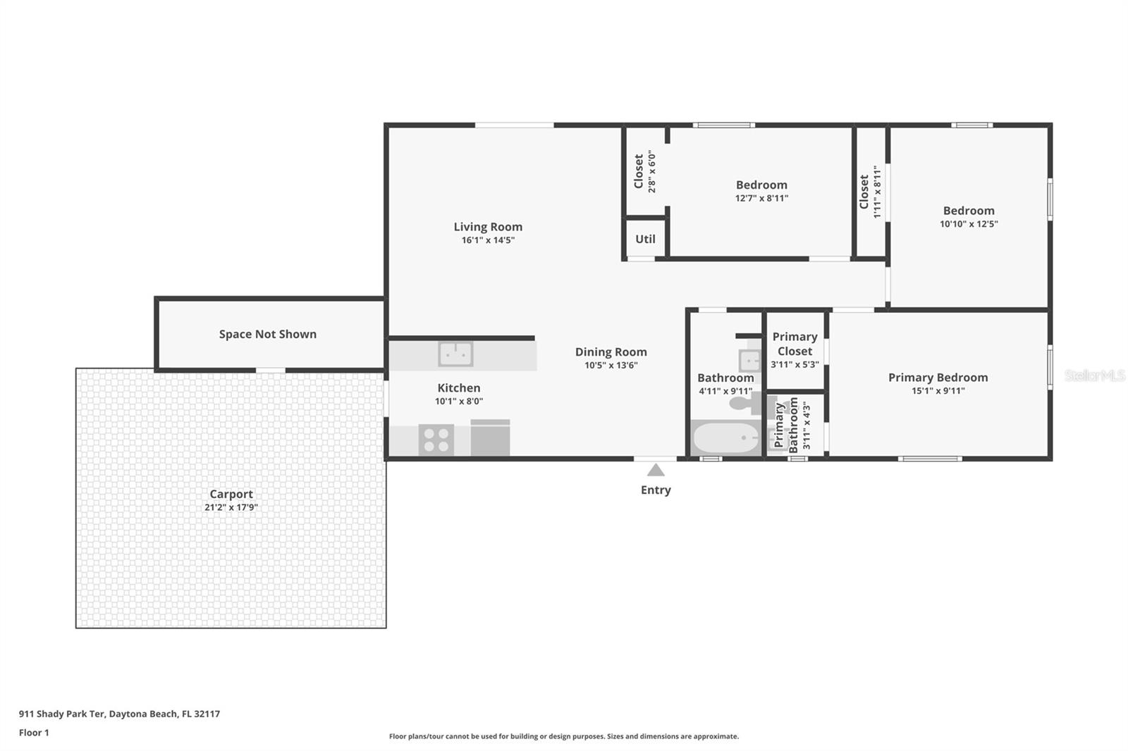 Single Family Residence at 911 SHADY PARK TER, DAYTONA BEACH, photo 16 of 16