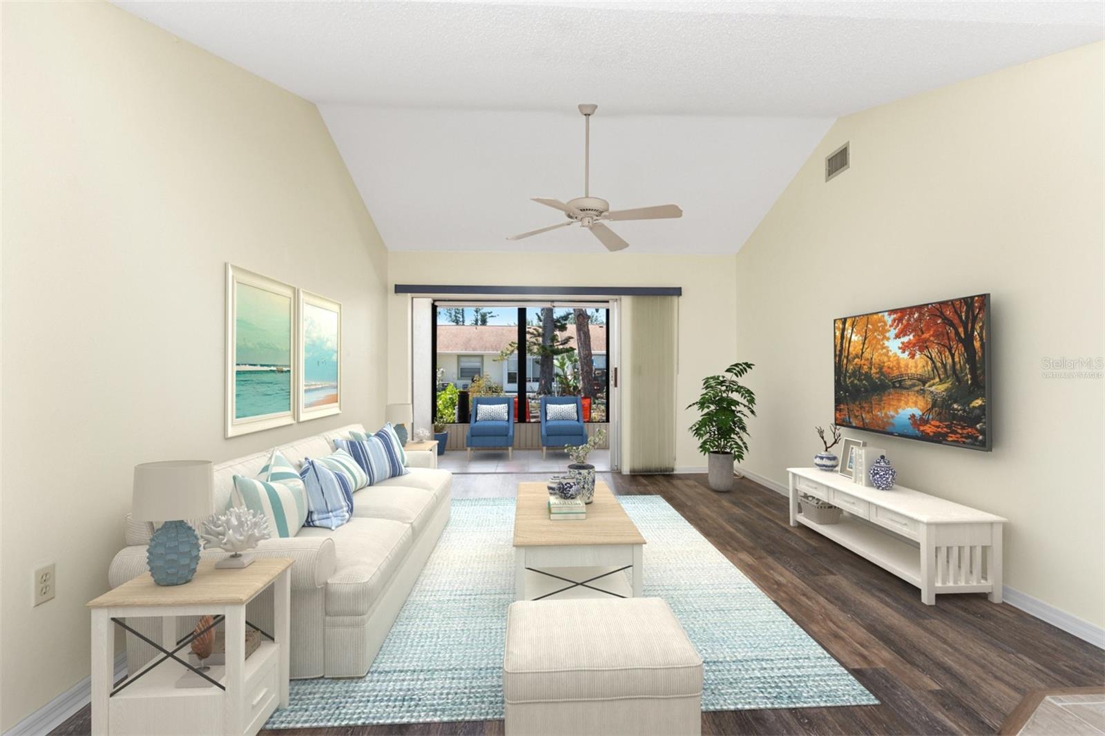 Virtually staged - main living area - 6796 GASPARILLA PINES BLVD #63, ENGLEWOOD
