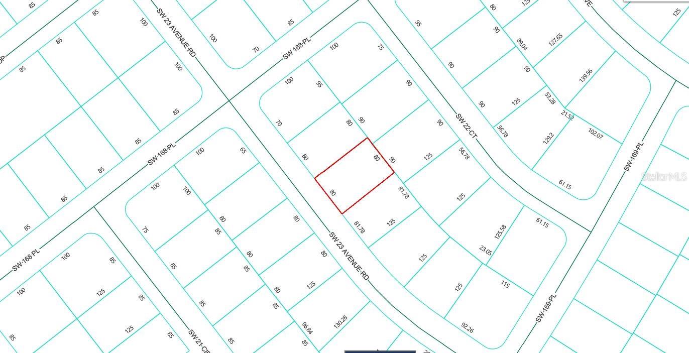 Lot dimensions - 16859 SW 23RD AVENUE RD, OCALA