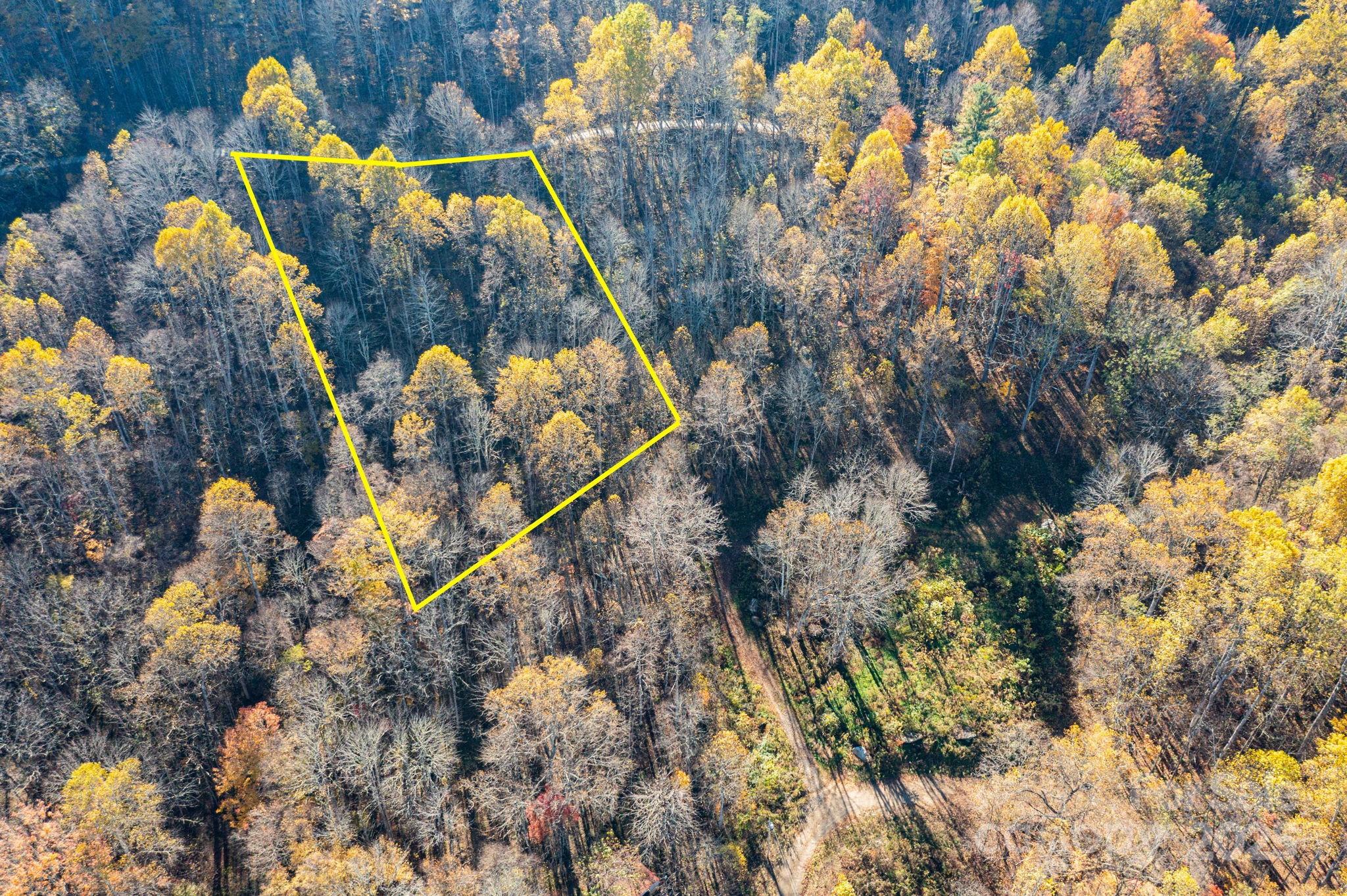 Aerial view of lot with approximate lot lines - TBD Appaloosa Trail, Waynesville