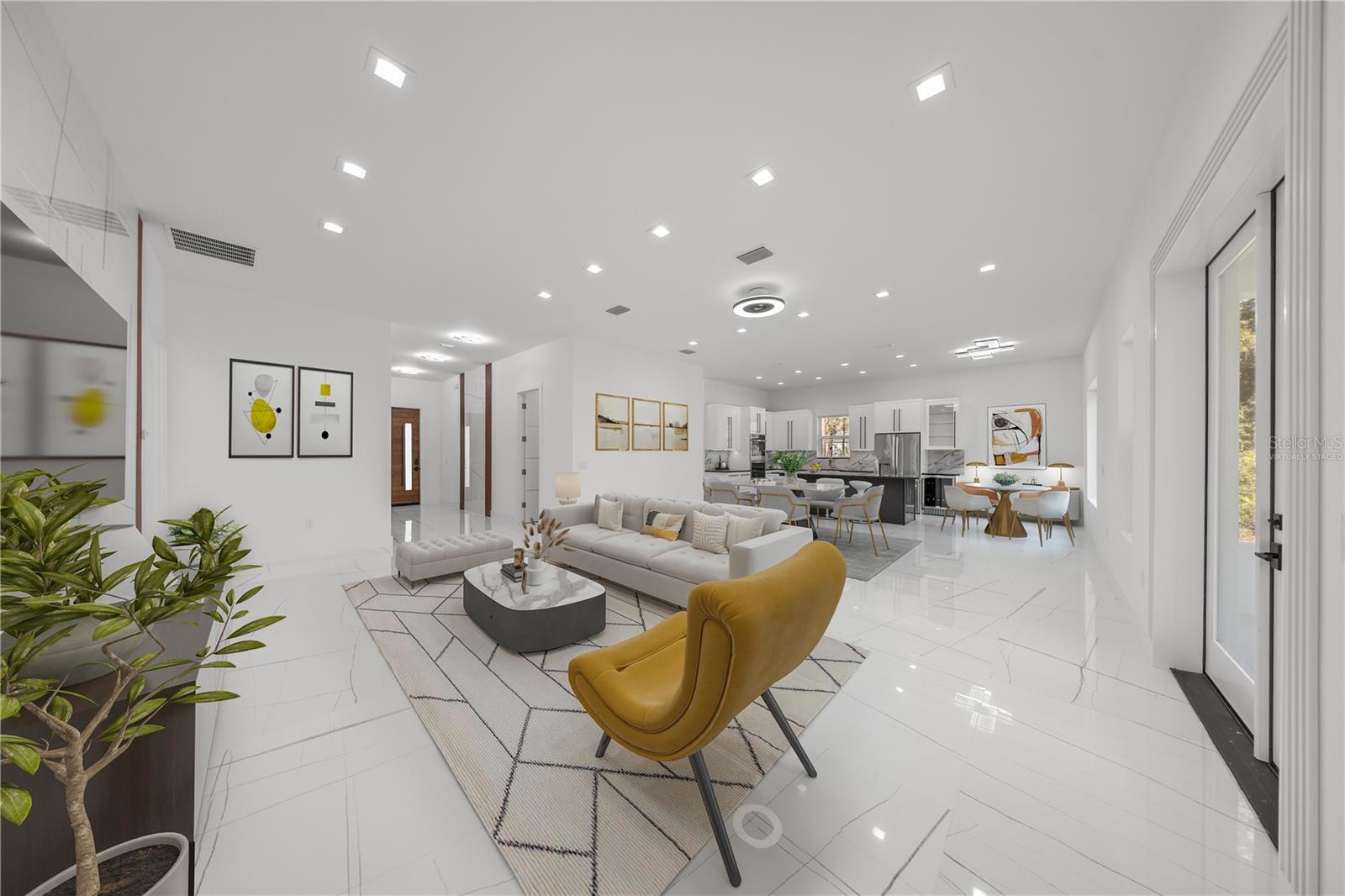 "VIRTUALLY STAGED" LIVING ROOM / DINING ROOM / KITCHEN NOOK - 6877 SW 131ST CIR, OCALA