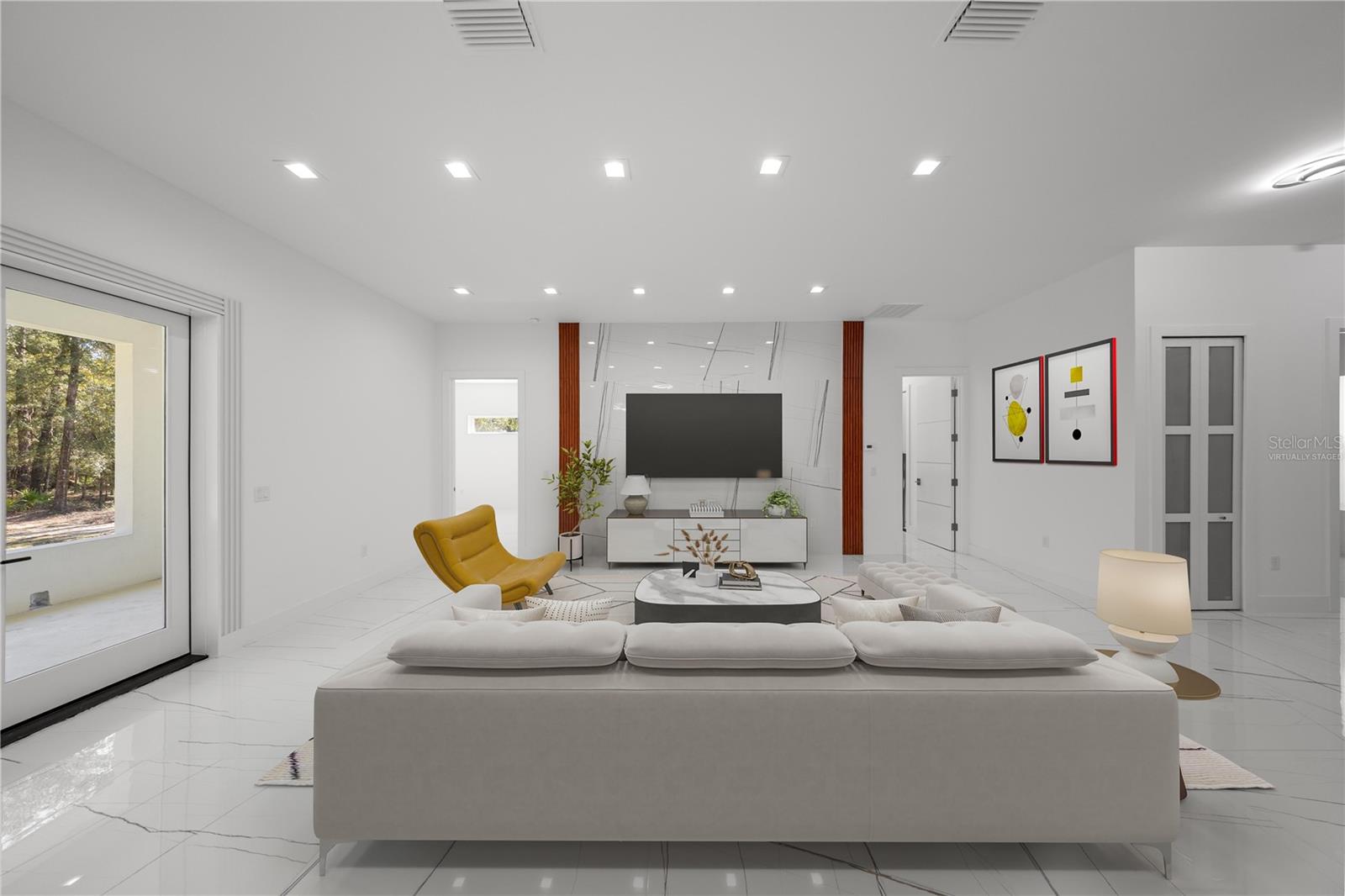 "VIRTUALLY STAGED" LIVING ROOM AREA - 6877 SW 131ST CIR, OCALA