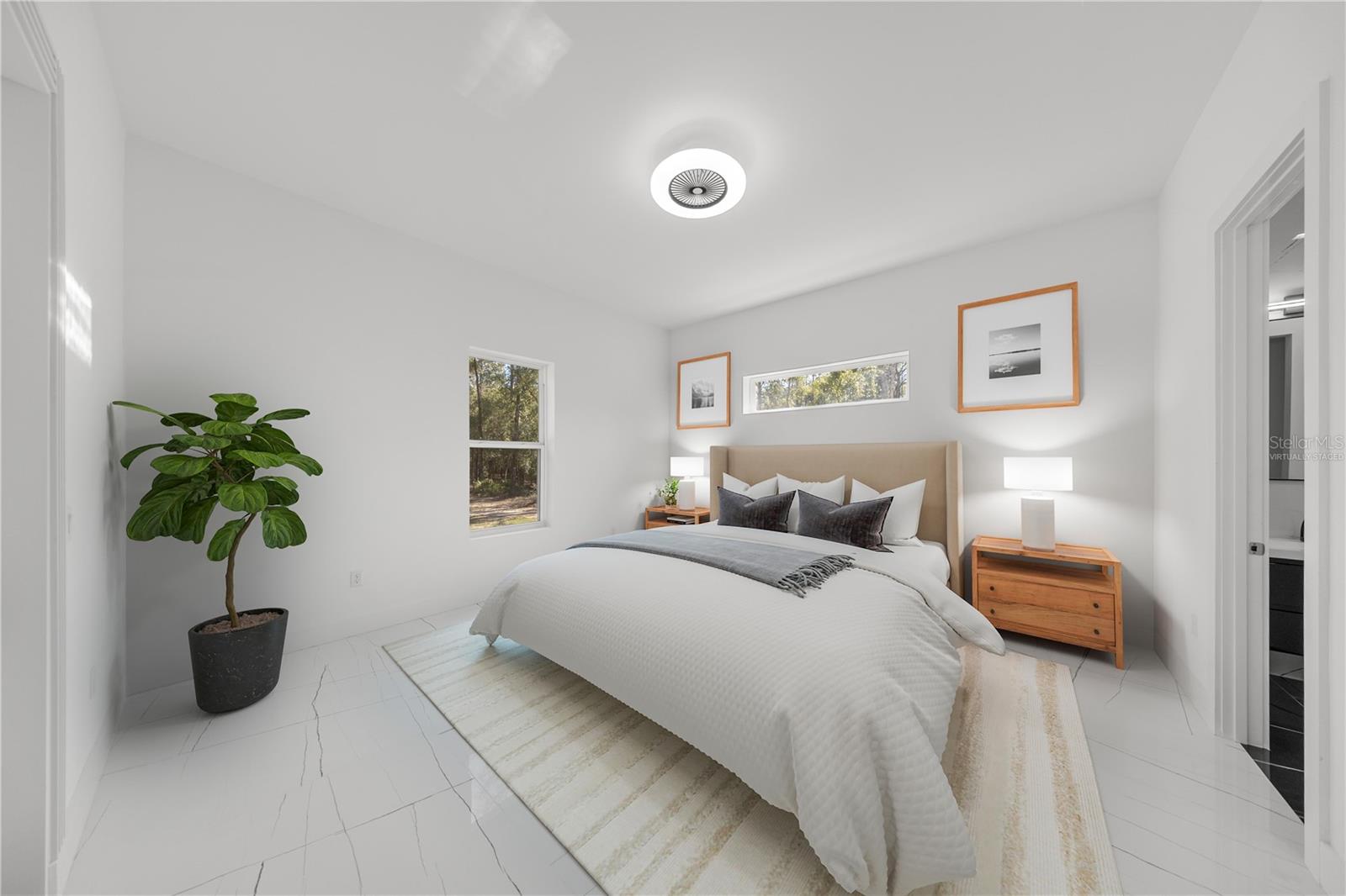 "VIRTUALLY STAGED" PRIMARY BEDROOM - 6877 SW 131ST CIR, OCALA