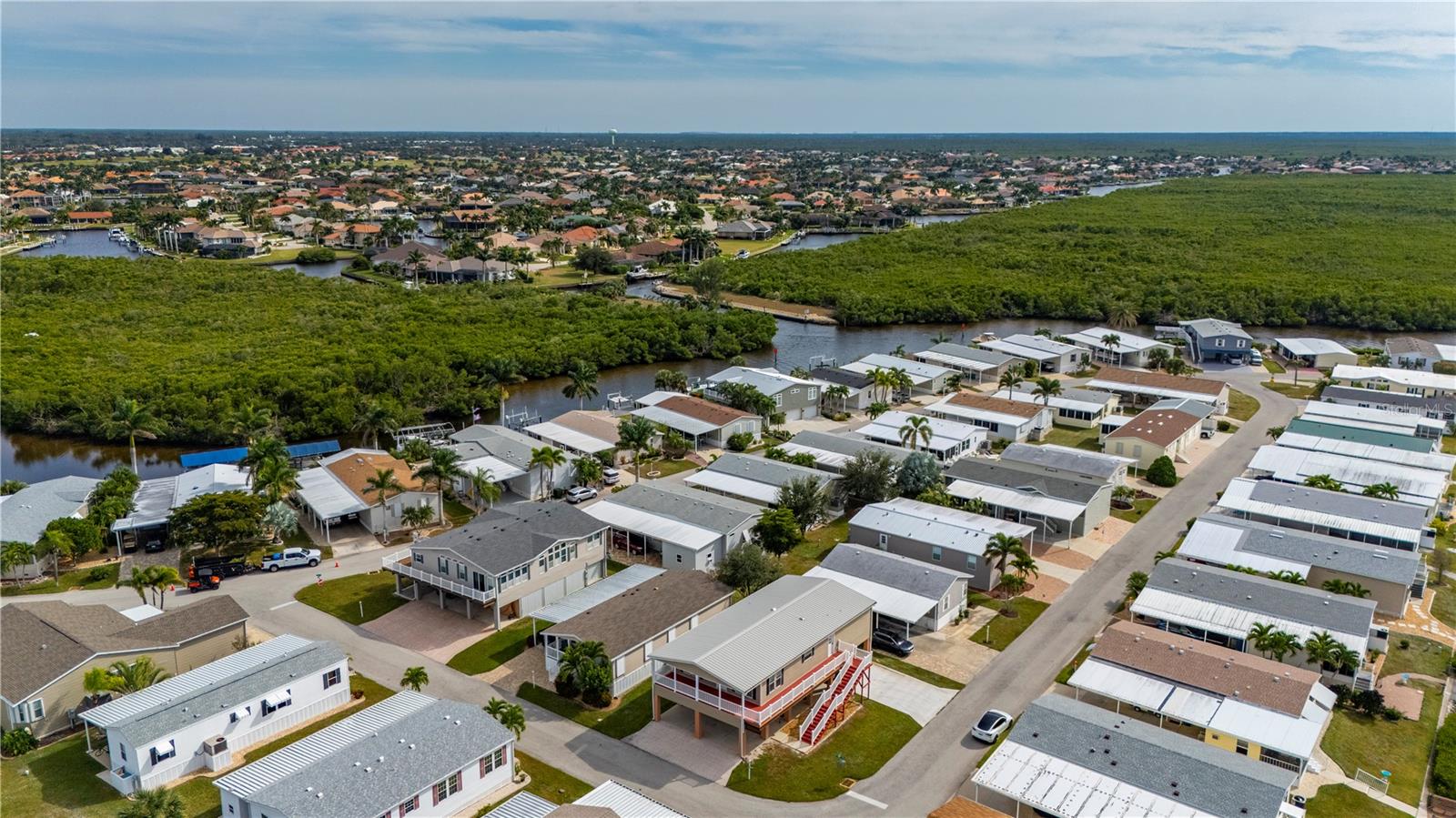 Aerial View looking SE (Burnt Store Isles in top of photo) - 67 WINDMILL BLVD, PUNTA GORDA