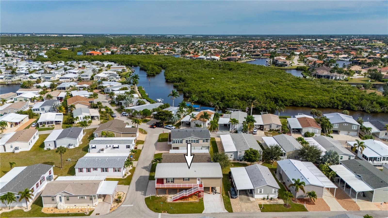 Aerial View looking East - 67 WINDMILL BLVD, PUNTA GORDA