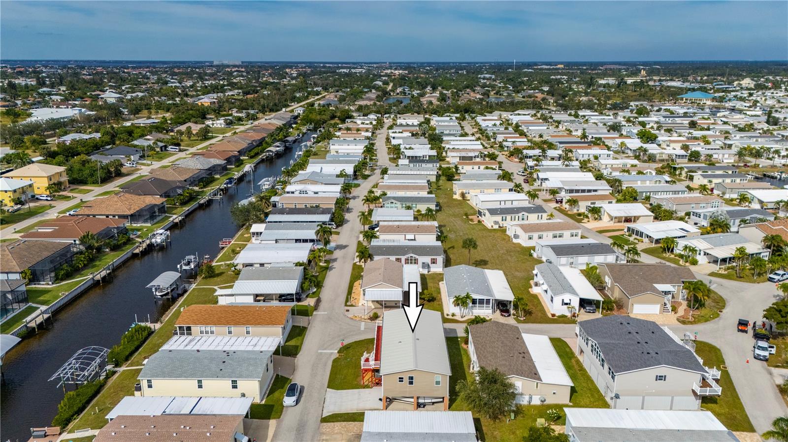 Aerial view looking North - 67 WINDMILL BLVD, PUNTA GORDA
