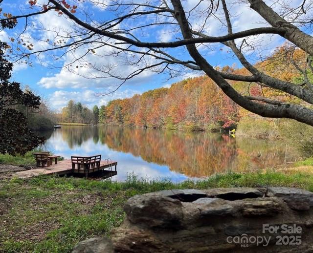 Melrose Mountain Fishing Lake view in Fall - 630 Melrose Mountain Road, Tryon