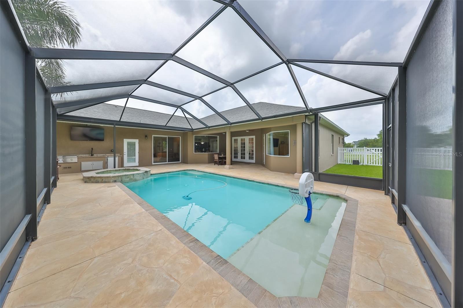 Outdoor pool/spa area added in 2018 - 17706 BRIDLEWOOD CT, PARRISH