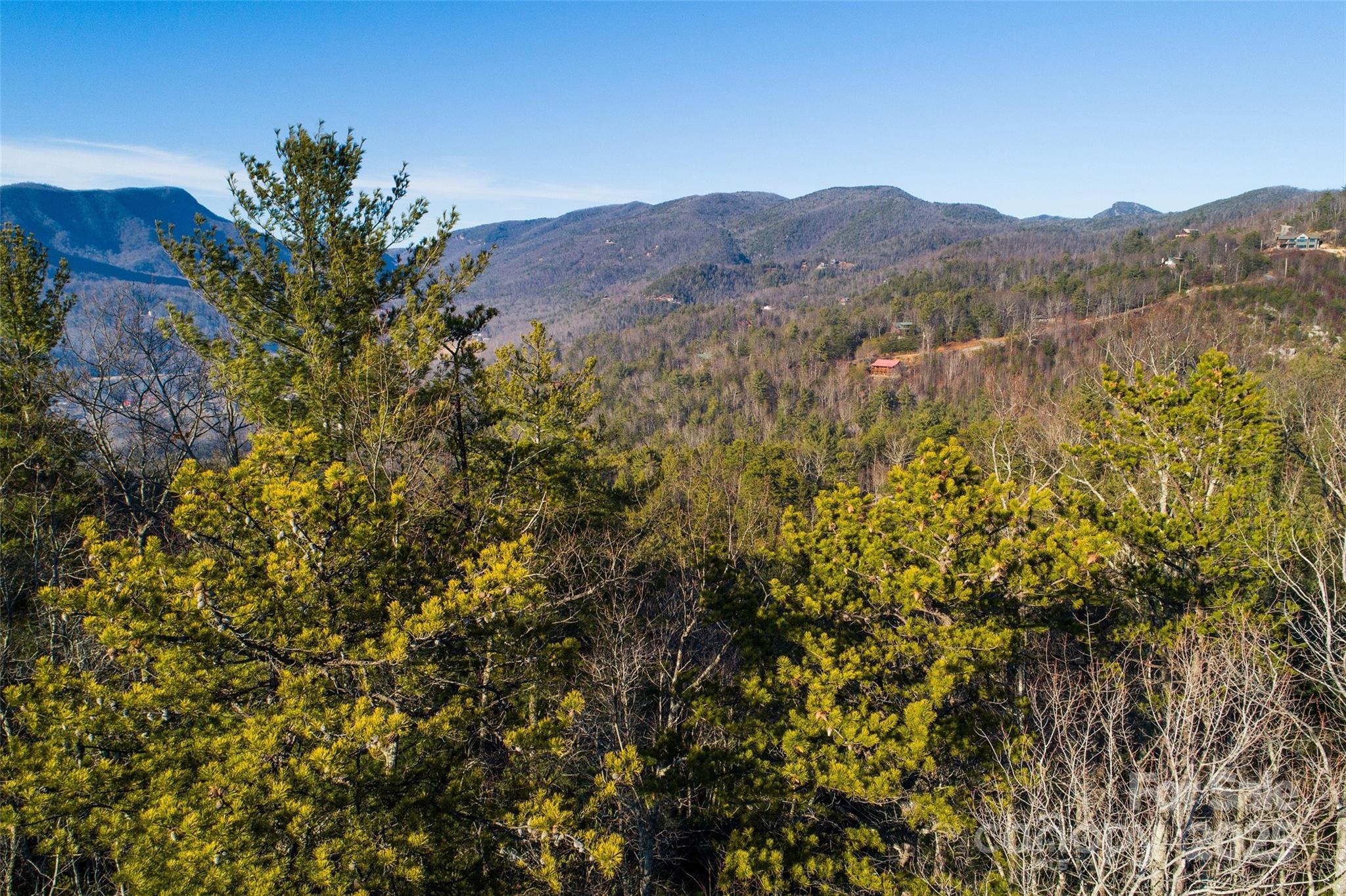 Hawksbill just peaking up above Jonas Ridge. Looking to north above the lot. (Drone Photo) - Lot #45 Fox Ridge Trail, Marion