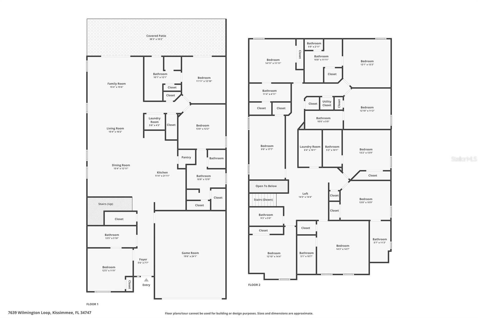 Combined Floor Plan - 7639 WILMINGTON LOOP, KISSIMMEE