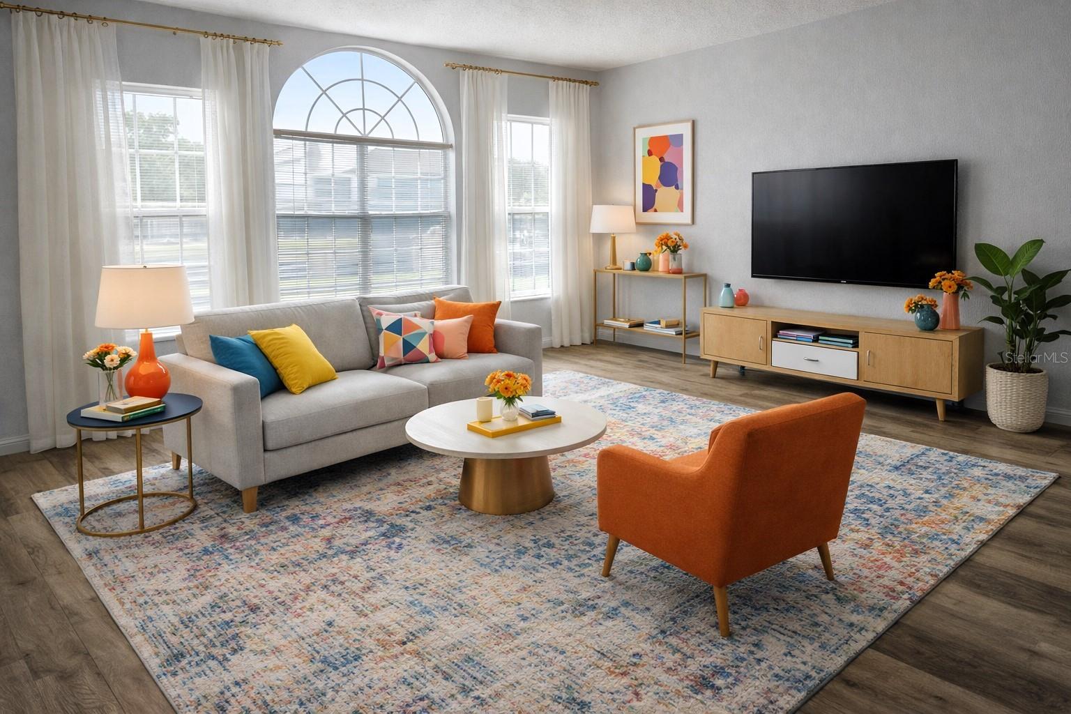 Living Virtual staged - 2494 SWEETWATER CLUB CIR #52, KISSIMMEE
