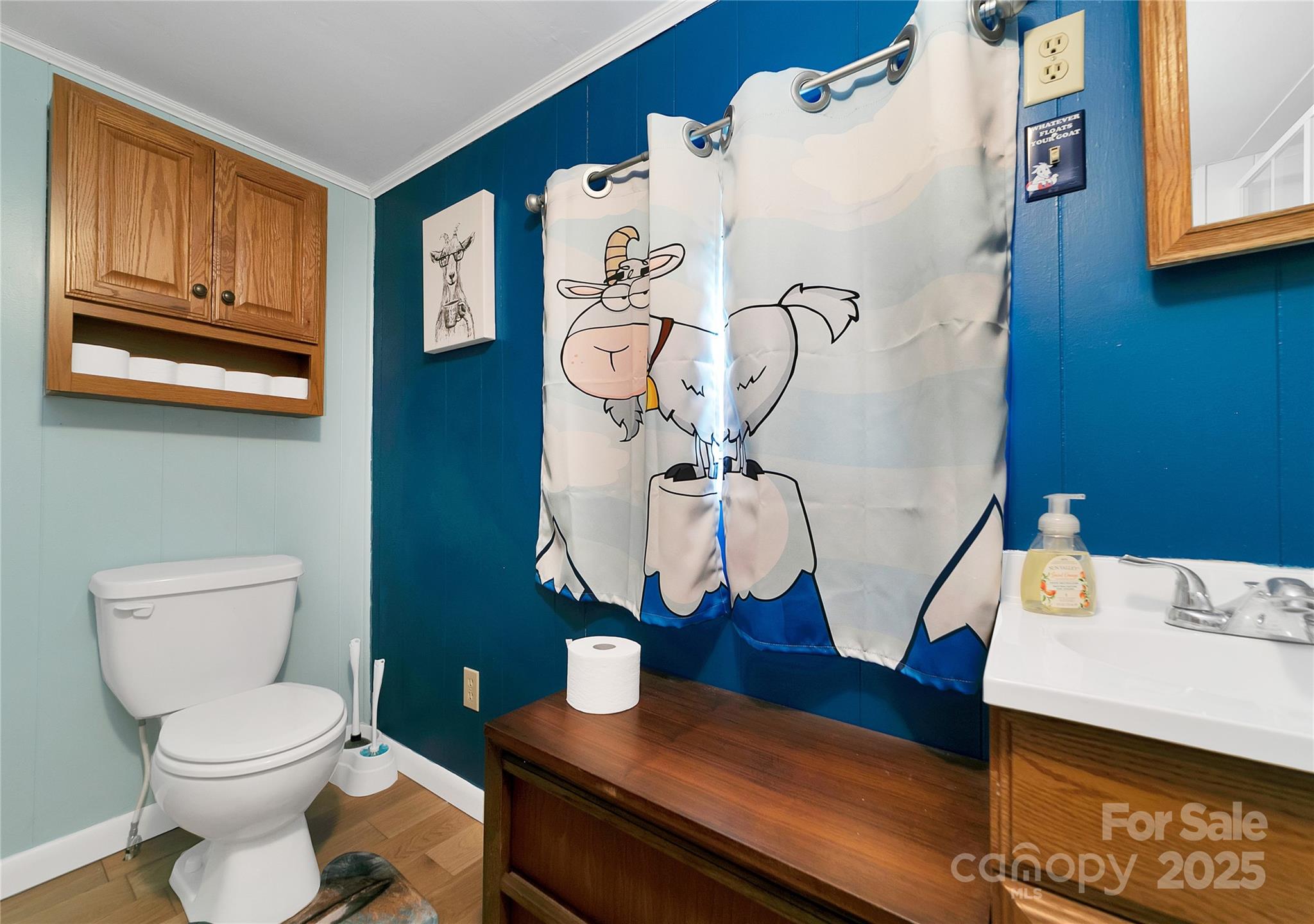 The rear bedroom suite has its own large roomy bathroom with plenty of space to move around in. Also adorned with cute goats at every turn! - 626 Fairview Loop, Hot Springs