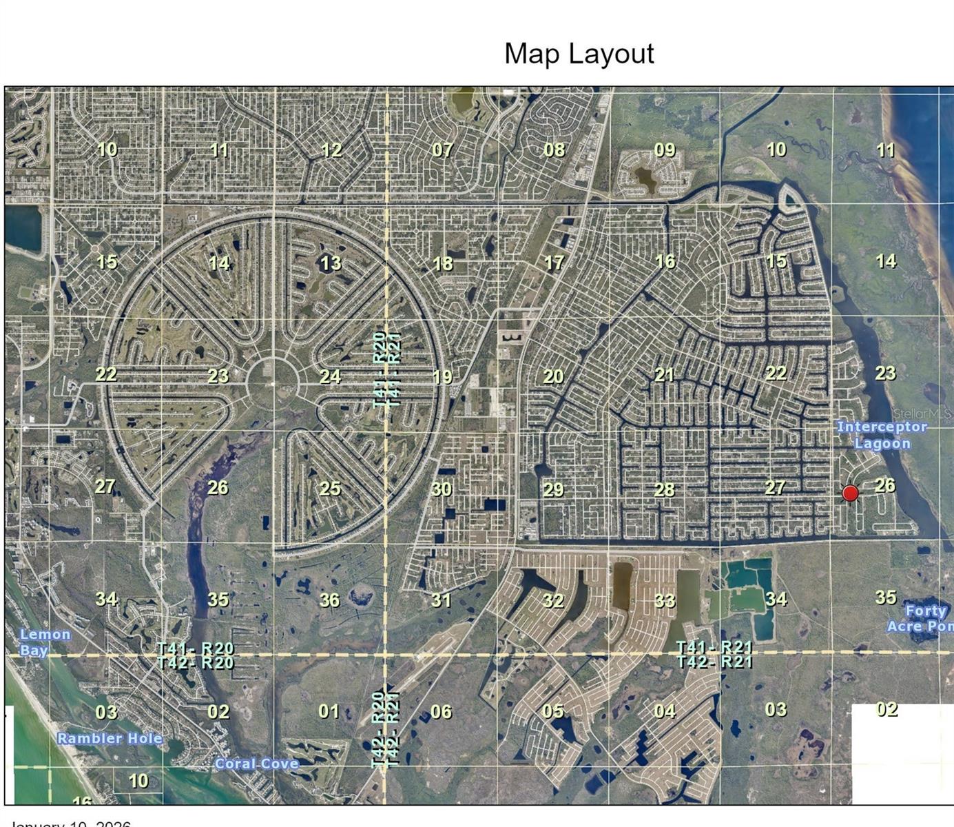 RED DOT IS THE LOCATION OF LOT - 10494 ABELLO RD, PORT CHARLOTTE
