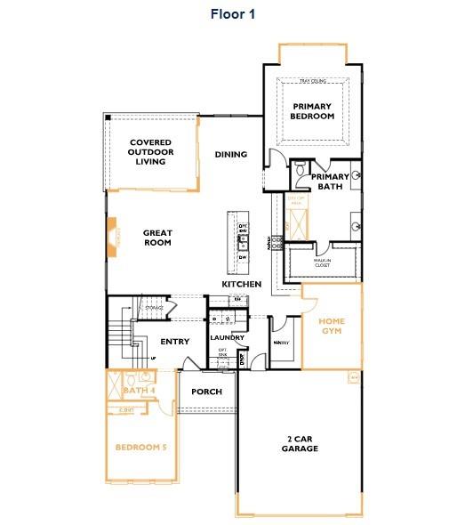 First floor sample plan - 10938 Old Ravine Trail, Huntersville