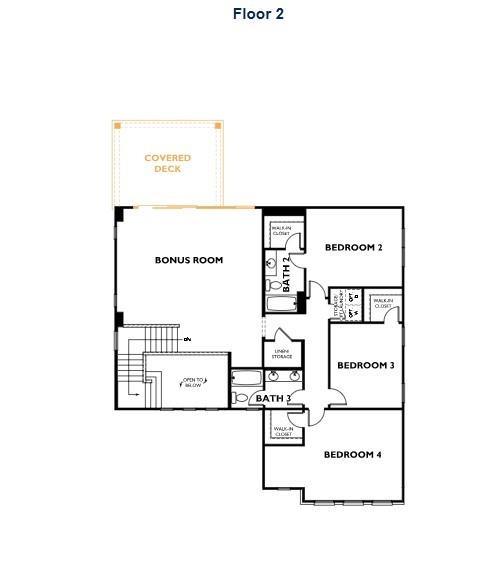 Second floor sample plan - 10938 Old Ravine Trail, Huntersville