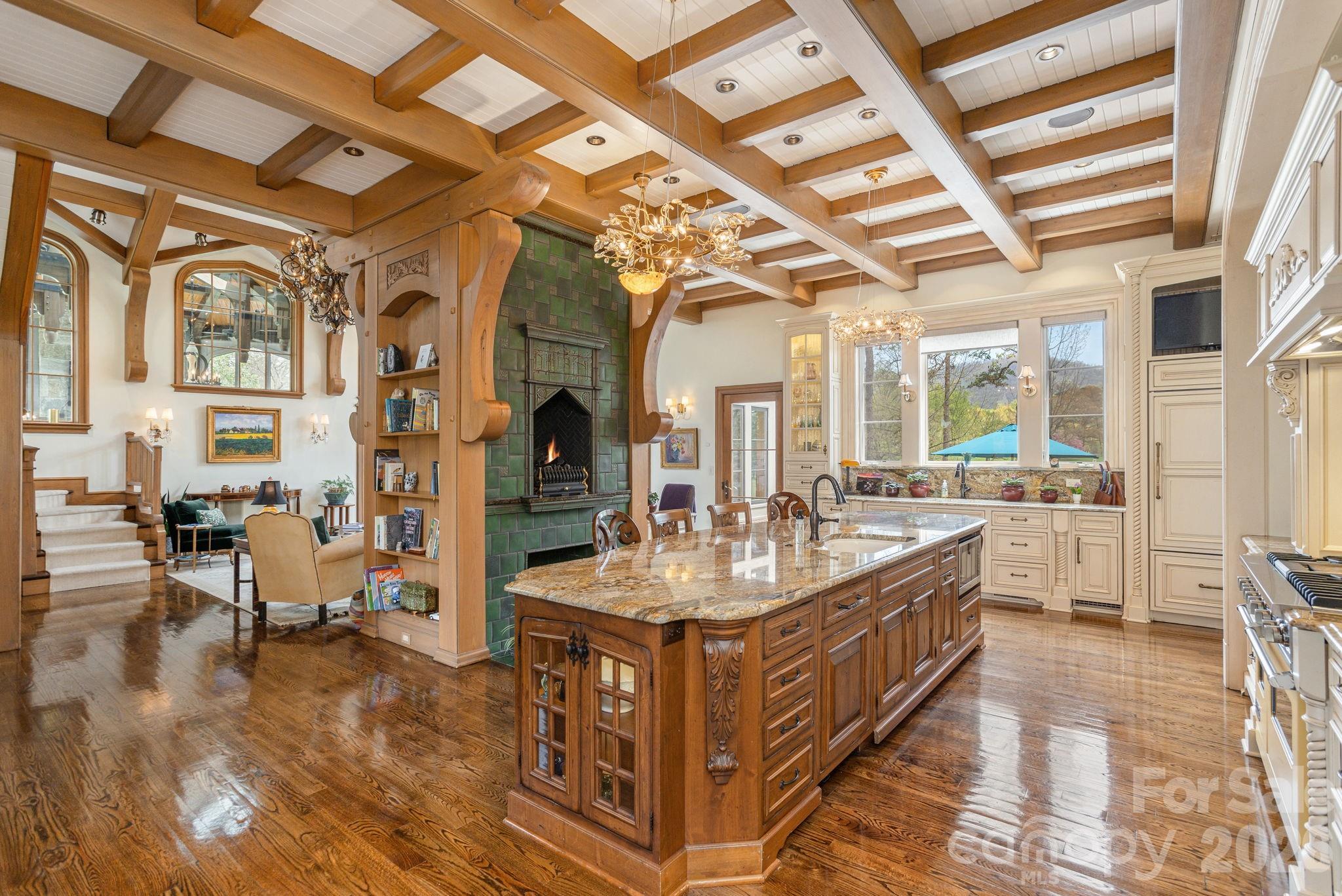 Chef's kitchen with professional-grade appliances - 8 Fairway Place, Asheville