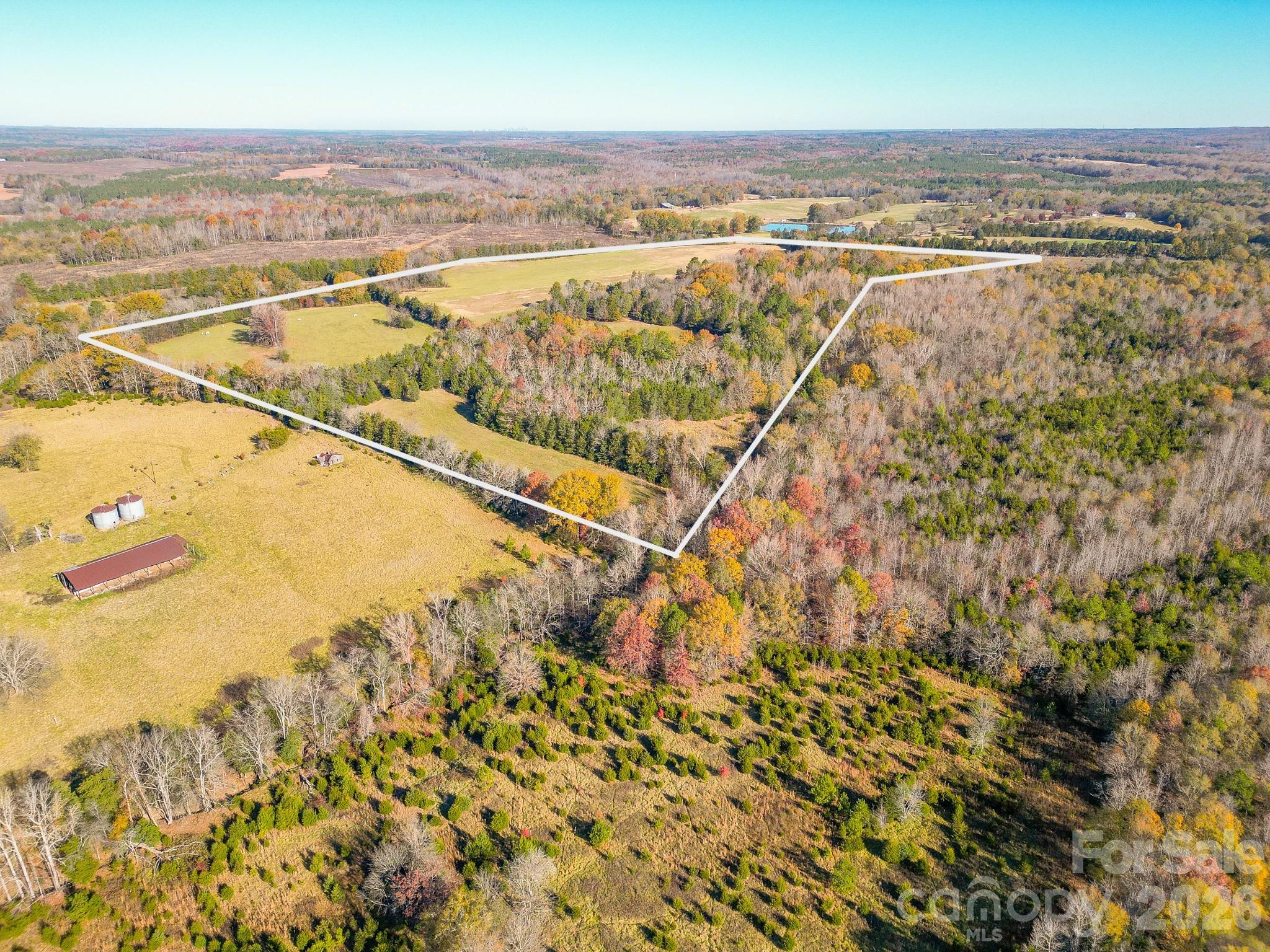 Aerial View with Property Lines - 1049 Culp Ferguson Road, Lancaster